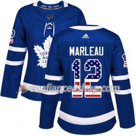 Adidas Maillot de Hockey Toronto Maple Leafs Patrick Marleau 12 2017-2018 Bleu USA Flag Fashion Authentic - Femme